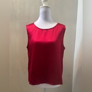 Eileen Fisher ❤️ 100% Silk Red Burgundy Tank Top Blouse ✨ Medium | Gorgeous!
